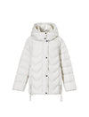 Wave-Quilted Hooded Drawstring Cropped Puffer Jacket