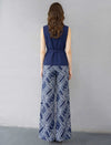 Vintage Geometric Print Wide Leg Trousers