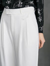 White Wide Leg high-waisted Dress Pants