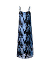 Floral Print Side Slit V-Neck Slip Midi Dress