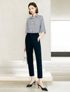 Simple Striped Jacquard Button-Down Shirt