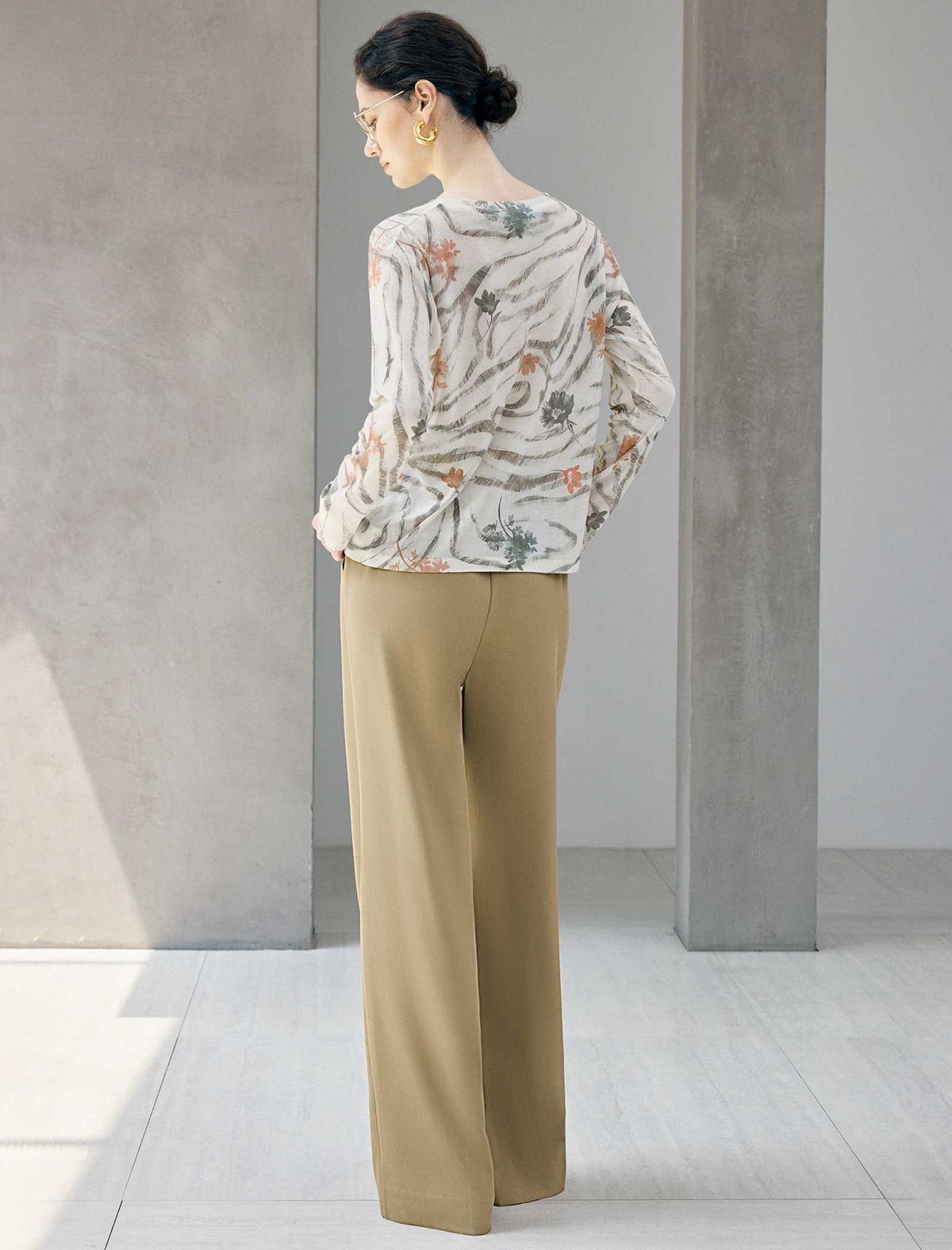 High Waist Pleated Wide Leg Dress Pants