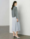 Grey Textured Cropped Blazer