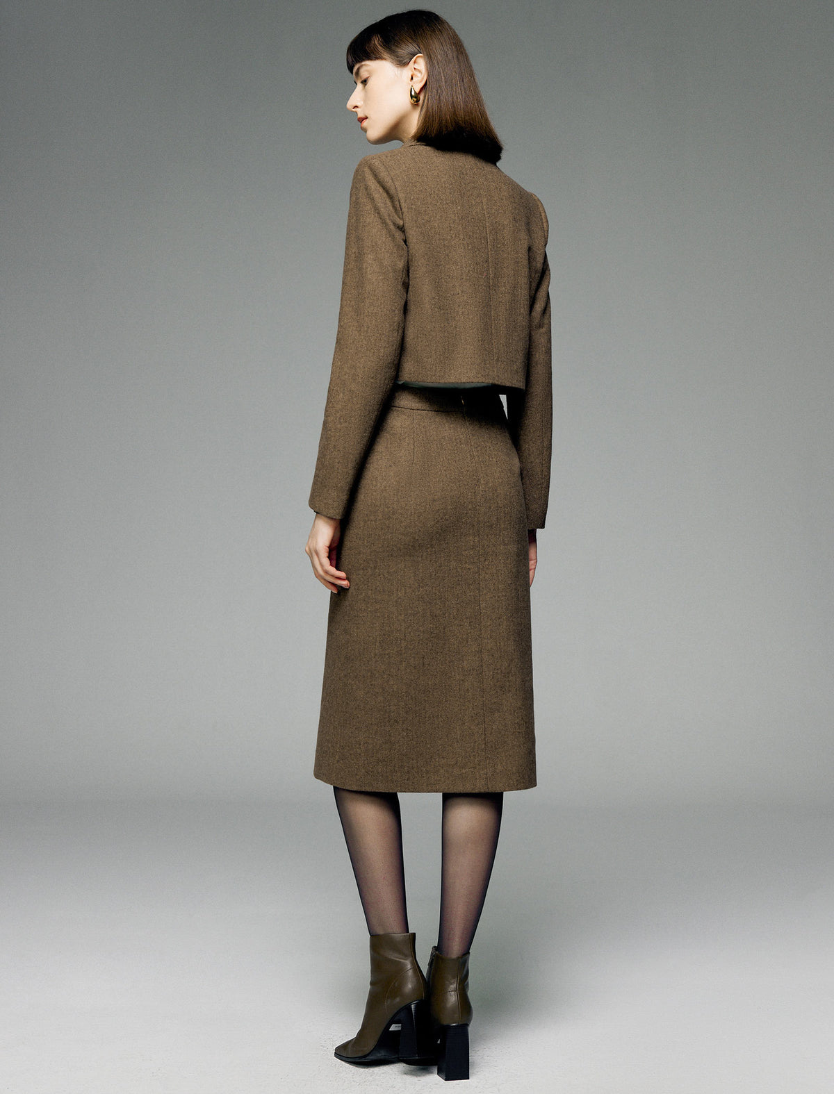 Vintage Cropped Wool Blend Jacket