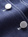 Vintage-Inspired Denim 3/4 Sleeved Knee Length Dress