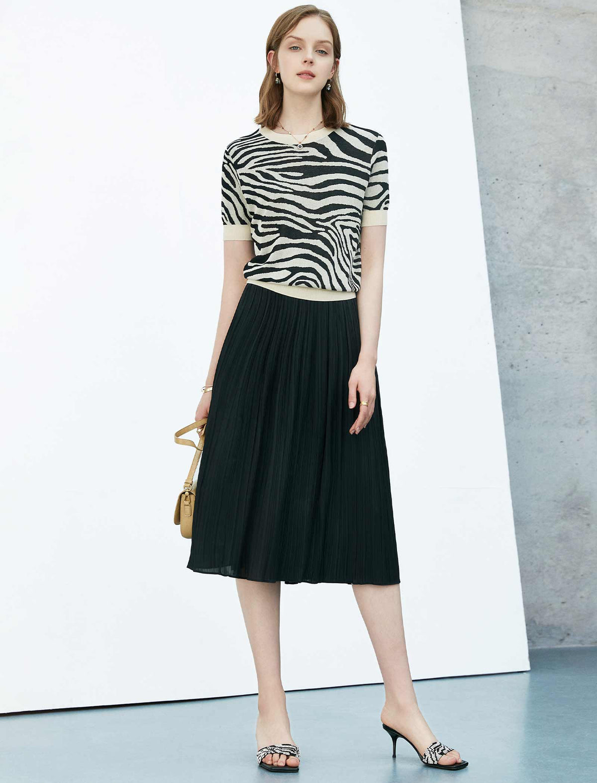 Minimal Pleated A-Line Skirt