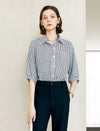 Simple Striped Jacquard Button-Down Shirt