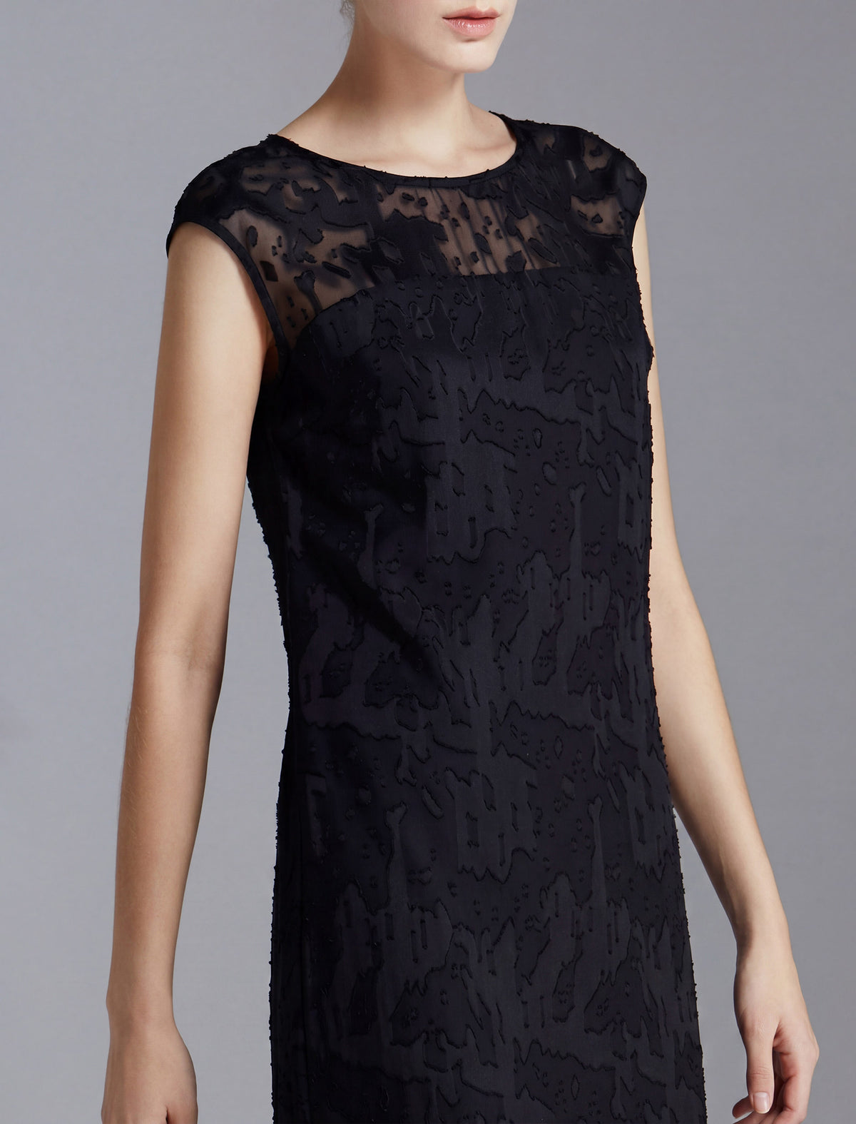 Crew Neck Chiffon Relaxed Straight Dress