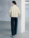 Loose Stand-Collar Button-Front Jacket