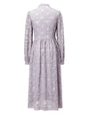 Lace Embellished neckline Pocket Detail Midi Dress