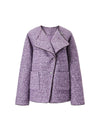 Oversized Lapel Contrast‑Piping Mid‑Length Coat