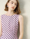 Light Pink Polka Dot Sleeveless Midi Dress