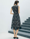 Sleeveless Floral Embroidered Mesh Midi Dress