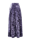 Purple Crushed Velvet Maxi Skirt