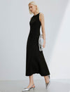 Back V-Cut Sleeveless Midi Dress