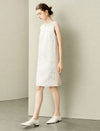 Sequin-Front Sleeveless Knee-Length Dress