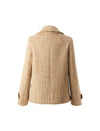 Wool Blend Plaid Notched-Lapel Double-Breasted Blazer