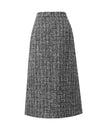 Gray Vintage High-Waist A-Line Midi Skirt