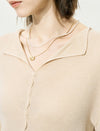 Wavy Placket Button Front Knit Cardigan