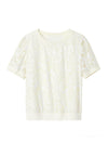 Cream Floral Lace Short Sleeve Top