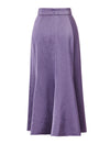 Purple Textured Satin Mermaid Midi Skirt