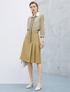 Asymmetric Solid Color Pleated Skirt