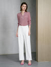 White Wide Leg high-waisted Dress Pants