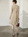 Colorblock Long Sleeve Pocket Fitted Dress