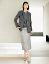 Wool Blend Pearl Brooch Short Sleeve Sweater