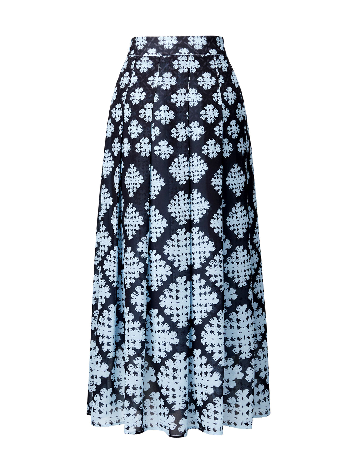 Geometric Floral Print Midi Skirt