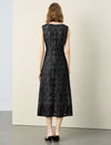 Venetian Nocturne Jacquard Mesh Midi Dress