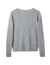 100% Wool Gray Round Neck Knit Cardigan