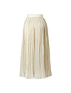 Solid Color Pleated Midi Skirt