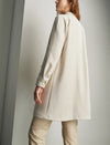 Beige PU Leather Pocket Detail Trench Coat