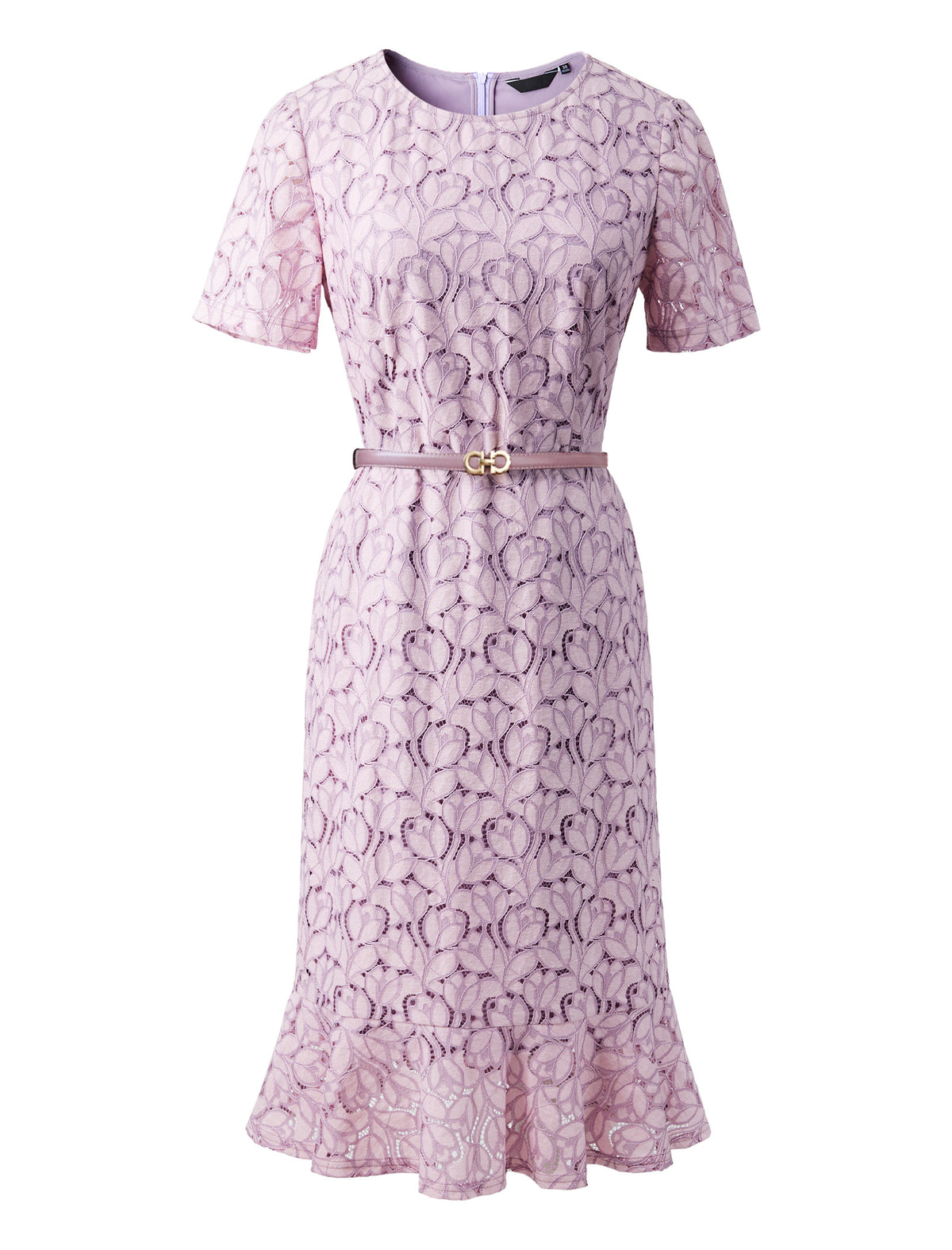 Lilac Lace Mermaid-Hem Dress