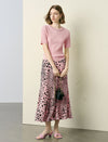 Leopard Print Fishtail Midi Skirt