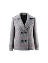 Wool Blend Plaid Collared Top