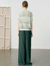 Textured High Waist Wide Leg Floor-Length Pants