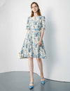 Vintage Floral Silk Dress