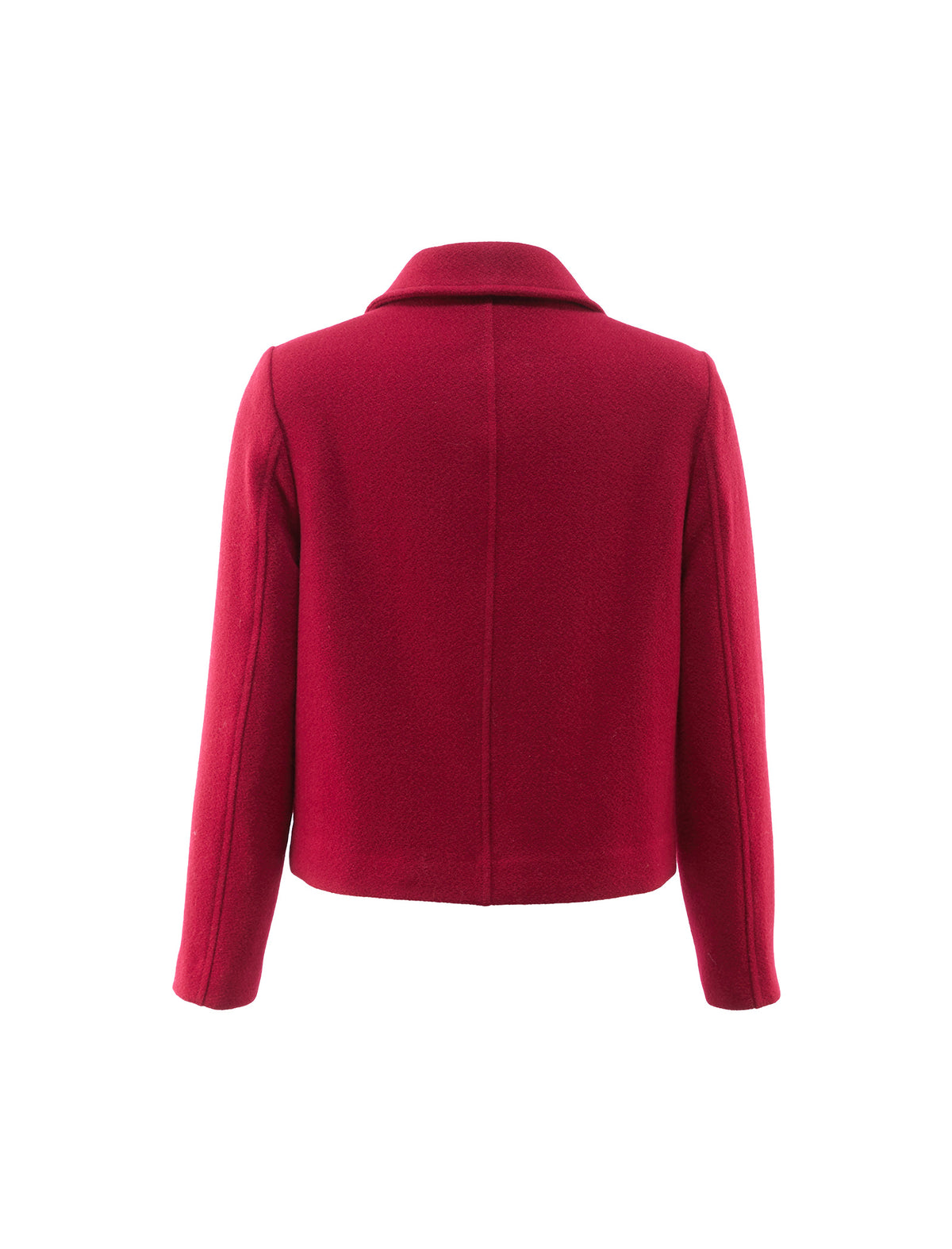 Wool Blend Textured Collared Button-Front Jacket