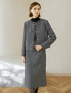 Vintage-Inspired Textured Calf-Length Skirt