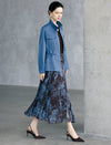 Drawstring-Waist Utility Jacket with Stand Collar