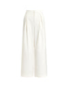 High Waist Pleated Wide Leg White Dress Pants