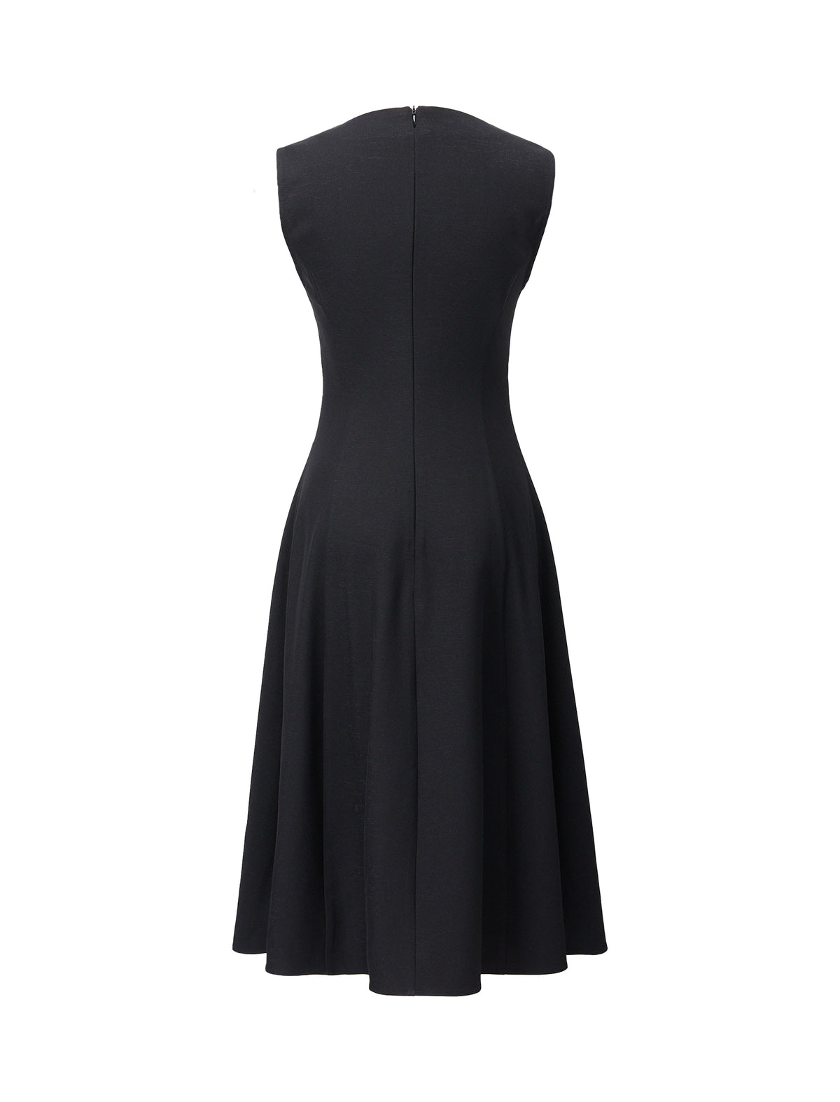 Sleeveless Shimmer Grid A-Line Midi Dress