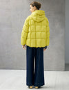 Hooded Dual-Drawstring Zip-Front Cropped Puffer Jacket