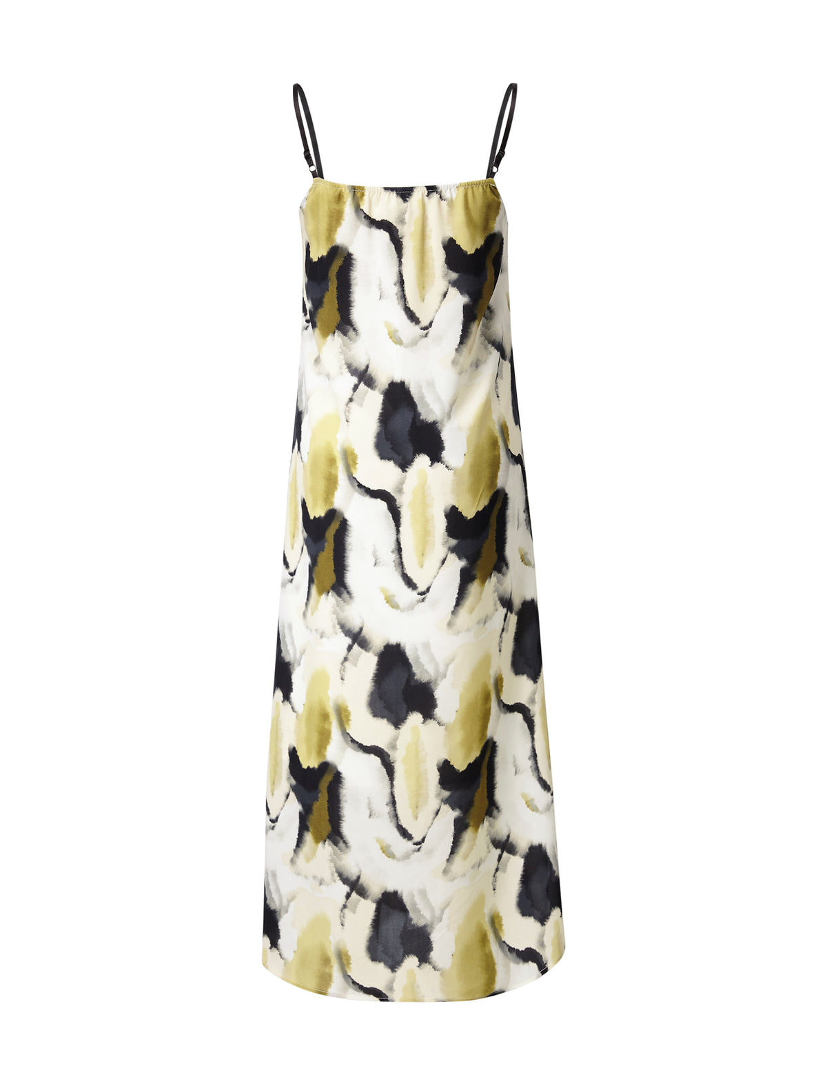 Abstract Print Pleated A-Line Midi Skirt