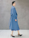 Double Breasted Midi Trench Coat with Waist Belt