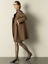 Brown Double-Breasted Notched-Lapel Trench Coat