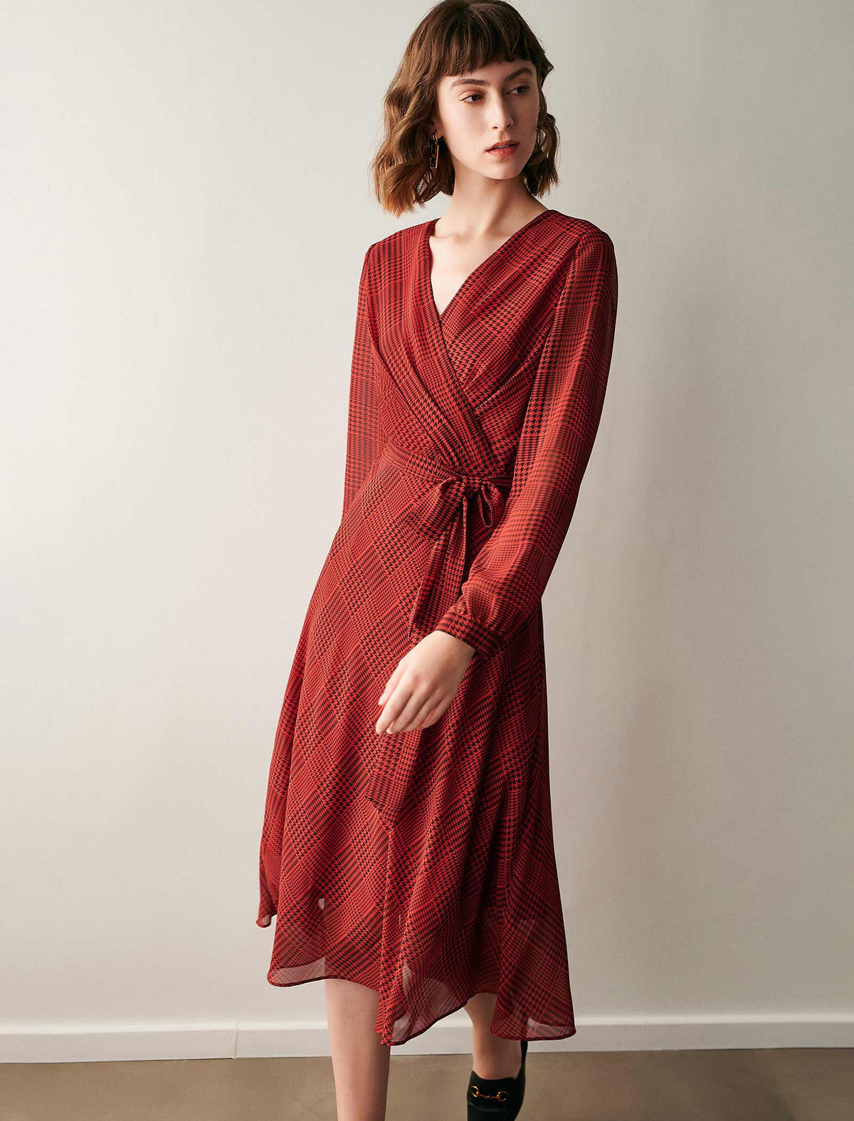 V Neck Wrap Dress