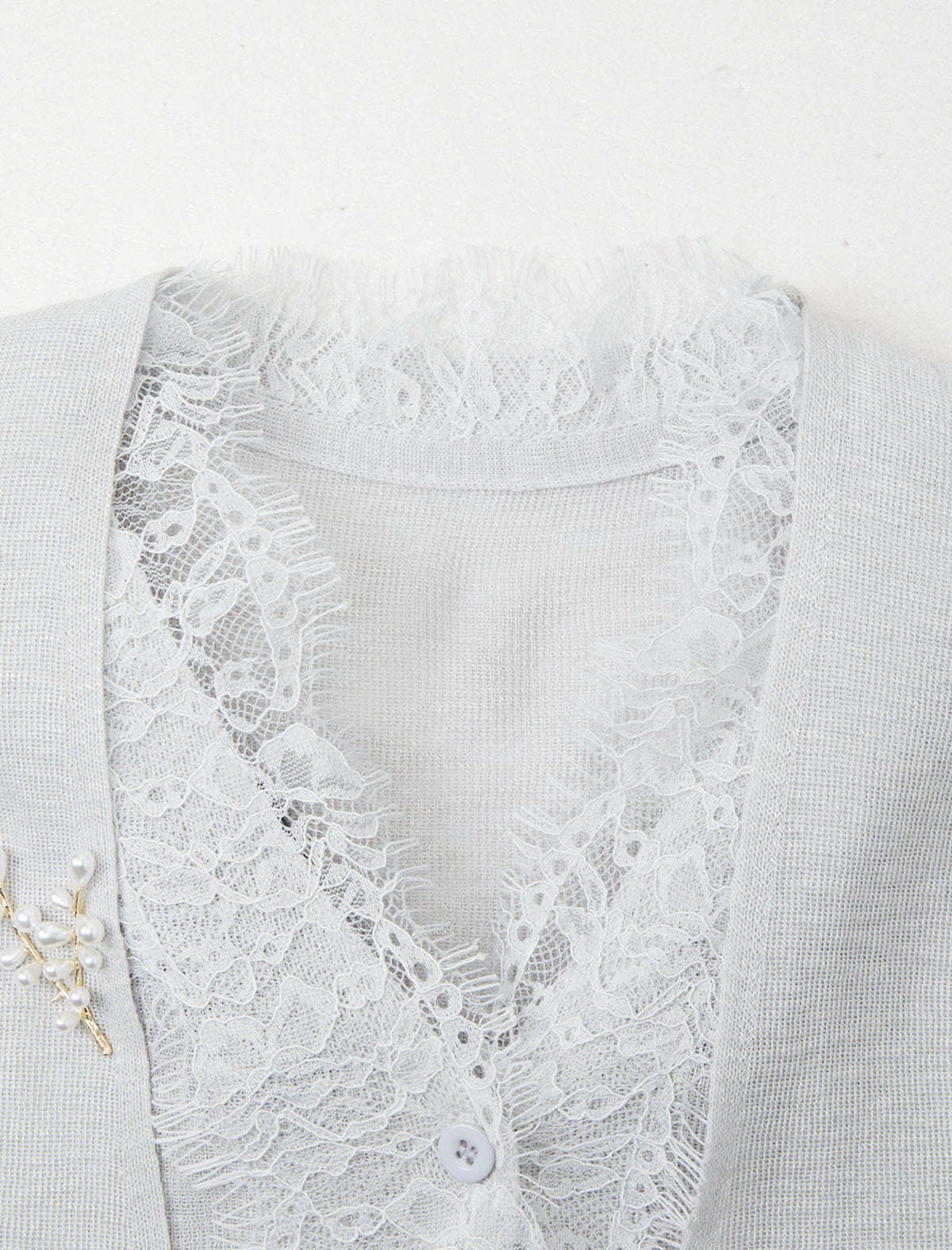 Lace Detail Short Sleeve Knit Cardigan